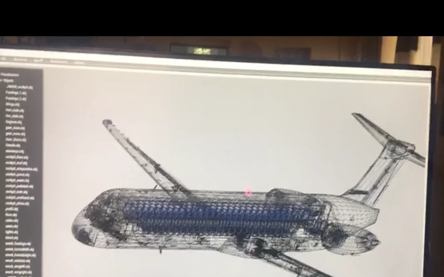 IDI Global — 3D-model af fly i simulatorapplikationen
