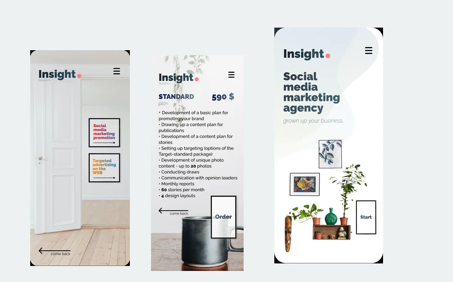 Insight — mobilny serwis agencji social media marketingu